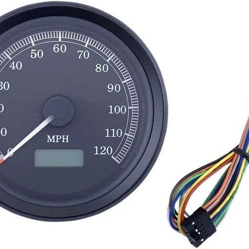 DS Universal Programmable Electronic Speedometer 0-120 Mph Black w/Black Face