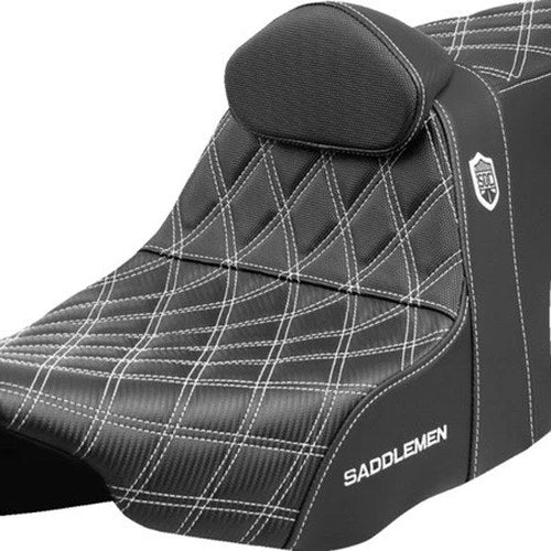 Saddlemen Sdc Performance Gripper Seat With Backrest White Stitch #SC82307DB6