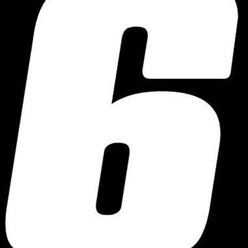 Dirt Digits Vinyl Numbers 4" White #6 3-Pack