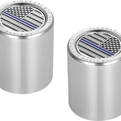 Figurati Designs Short/Thin Docking Hardware Covers US Flag Blue Line Polished