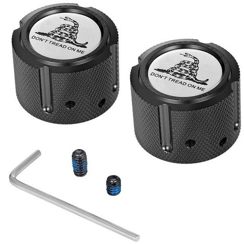 Figurati Designs Front Axle Nut Covers Dtom Black #FD40-FAC-BK Harley Davidson