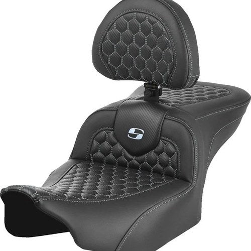 Saddlemen RoadSofa HC Ext. Reach Seat With Backrest Silver Stitch #285021