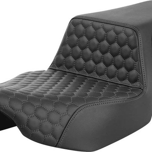 Saddlemen Step-Up HC Ext. Reach Seat Gray Stitch #285077 Harley Davidson