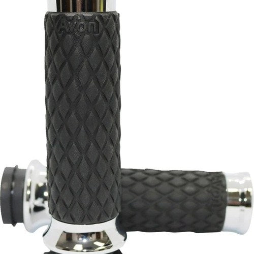 Avon Grips Diamond Contour Grips Chrome #DIA-60-CH Harley Davidson