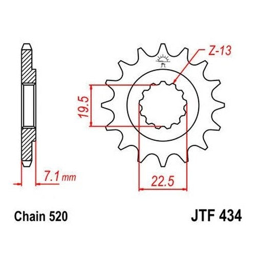 JT Front Sprocket 520 14T fits Suzuki DR500 1981-1983