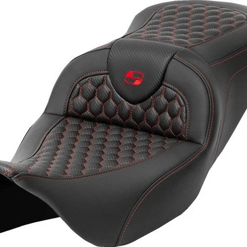 Saddlemen RoadSofa HC Seat Red Stitch #284862 Harley Davidson