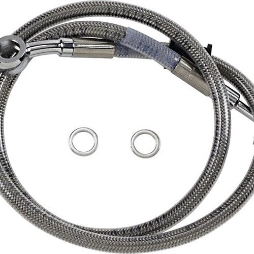 DS Braided Front Upper ABS Brake Line Kit 32-3/4" +6" Clear Coated #212086