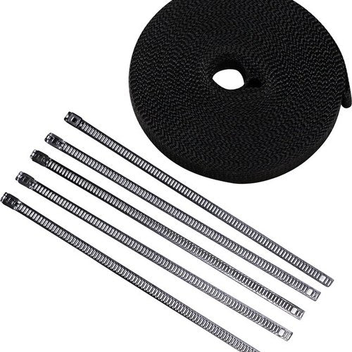 Cycle Performance Lave Rock Exhaust Wrap Metallic Black 50' 1"