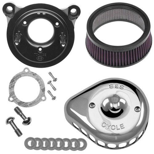 S&S Stealth Mini Teardrop Air Cleaner Kit Chrome #170-0437 Harley Davidson