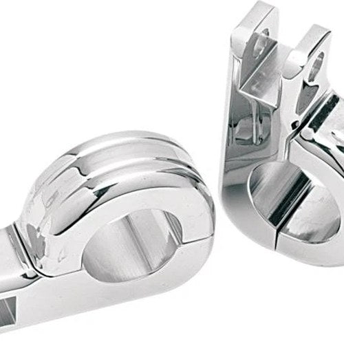 DS Two-Piece Footpeg Mount Clamps Chrome