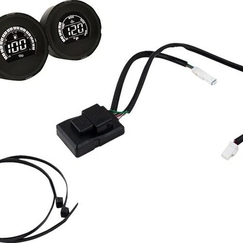 Koso D2 LCD Add-on Fuel Level/Engine Temp Gauges Black #BA080051 Harley Davidson