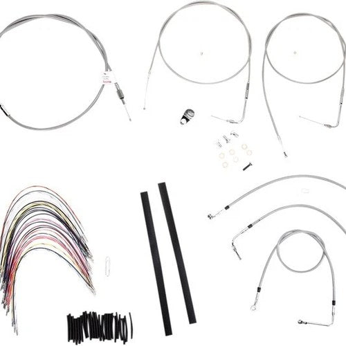 Burly Cable/Brake Line Kit for 16" Ape Hangers w/o Cruise Stainless #B30-1080