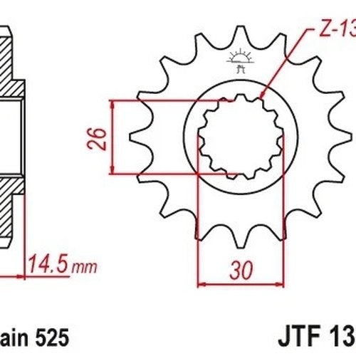 JT Front Sprocket 525 14T for Honda VFR800F Interceptor Deluxe 2014-2015