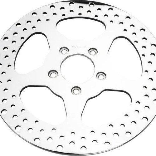 HardDrive 5-Point Drilled Vented Front Brake Rotor Polished 144604 Harley