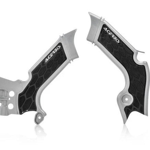 Acerbis X-Grip Frame Guards Silver/Black for Kawasaki KX450F 2019