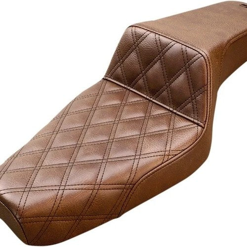 Saddlemen Step-Up LS Seat F. Lattice Stitch Brown #283653 Harley Davidson