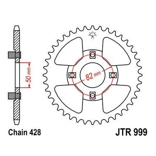 JT Steel Rear Sprocket 428 50T for Honda XR100 1981-1984