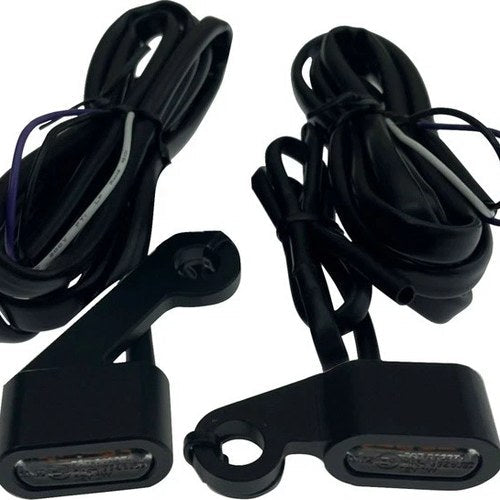 Drag Specialties LED Handlebar Marker Lights Matte Black Amber #272146