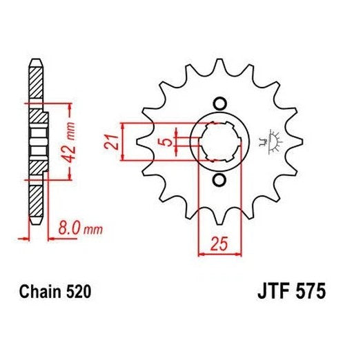 JT Front Sprocket 520 14T #JTF575.14 fits Yamaha TT600/TT350