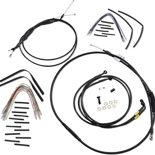 Burly Handlebar Cable/Line Kit for 16" Hangers Black #B30-1194 Harley Davidson
