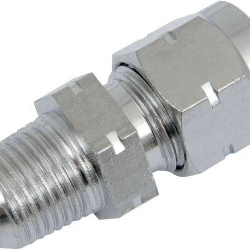 DS Chrome Rocker Box Oil Line Fitting Harley Davidson
