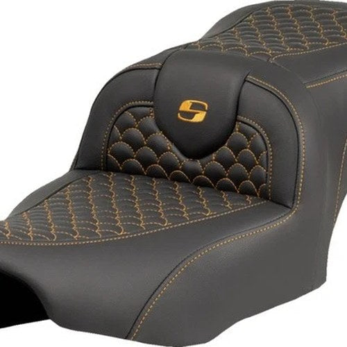Saddlemen RoadSofa DS Seat Gold Stitch Harley Davidson Road Glide/Street Glide