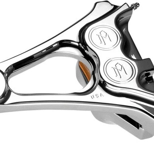Performance Machine 4-Piston Caliper & Bracket Rear Chrome #1294-0077-CH