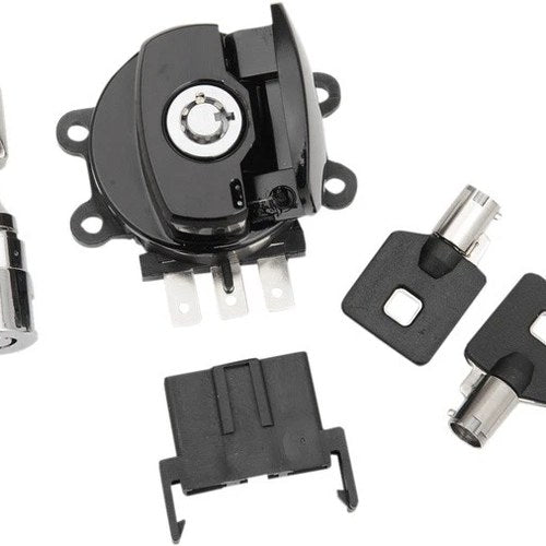 Drag Specialties Side Hinge Ignition Switch with Fork Lock Gloss Black #1072713