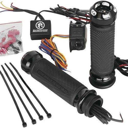Performance Machine Apex Heated Grips Contrast Cut #0063-2093-BM Harley Davidson
