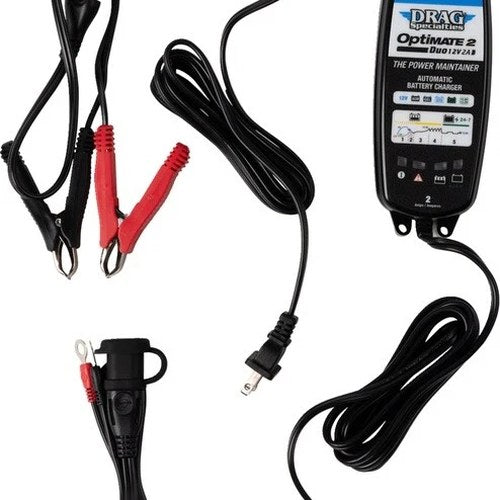 Drag Specialties Optimate 2 Duo Battery Charger