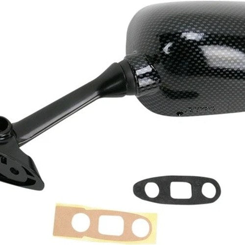 Emgo Replacement Mirror Rectangular Left Carbon #20-69724 fits Suzuki