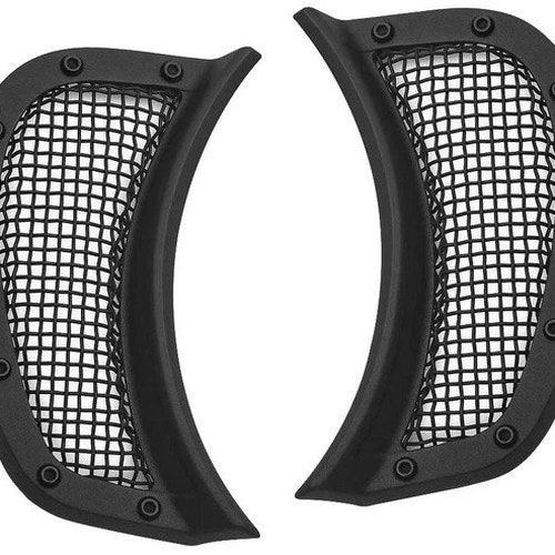 Kuryakyn Mesh Headlight Vent Accents Satin Black 6519 Harley Davidson Road Glide