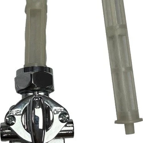 DS Vacuum Style 22mm Fuel Petcock Assembly With Downward Outlet Chrome