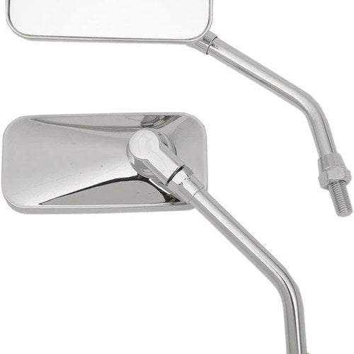 Emgo El Chico Mirror Set Rectangular 10mm Chrome Universal