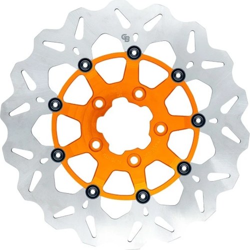 GBrakes Floating Wave Brake Rotor 11.5" Front Orange #GBDU020 Harley Davidson
