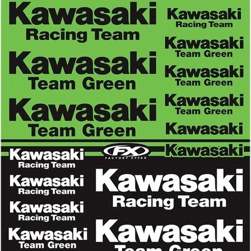 Factory Effex Sticker Sheet for Kawasaki Racing Style