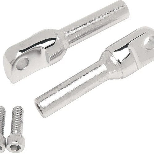 DS Rail/Flamed Adjustable Footpeg Male Mounts Chrome