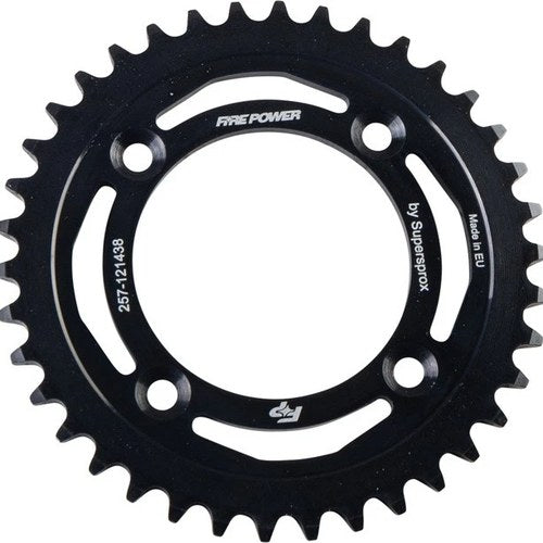 Fire Power 420 Steel Rear Sprocket 38T Black #FPS-1214-38-BLK for Honda