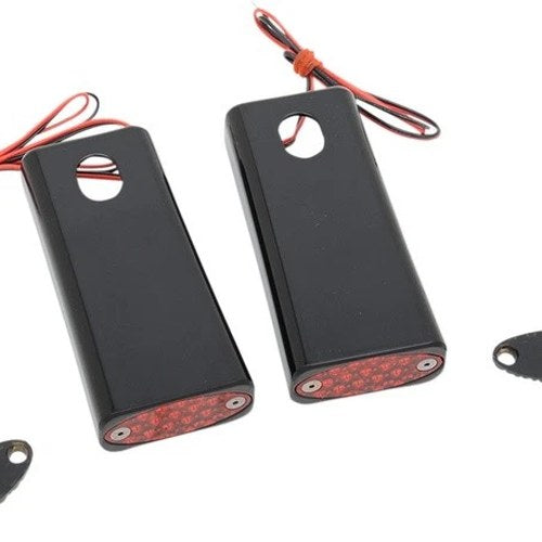 Pro-One Fender Strut LED Marker Lights Black Red for Harley Softail 1984-2017