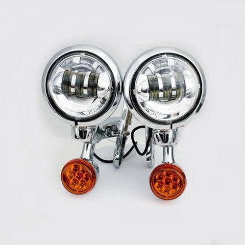 Rivco 4.5" LED Auxiliary Light with Turn Signals Chrome