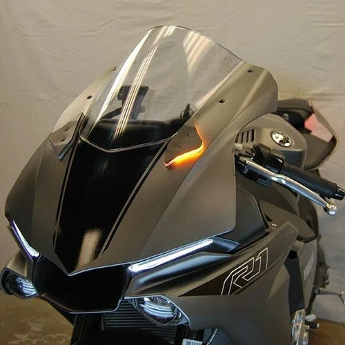 New Rage Cycles Mirror Block Off Turn Signals Black for Yamaha YZF-R1 2015-2019
