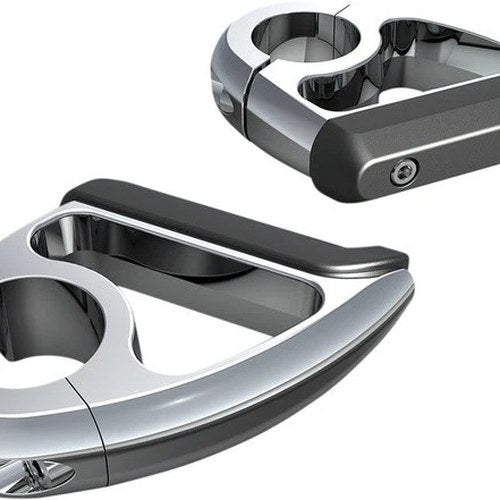 Ciro Engine Guard Toe Rests Chrome 1-1/4" Mount