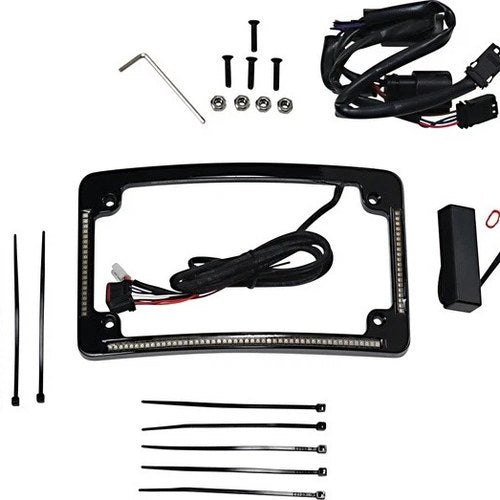 Custom Dynamics LED R/T/B Radius License Plate Frame Black #TF05-SS6-B