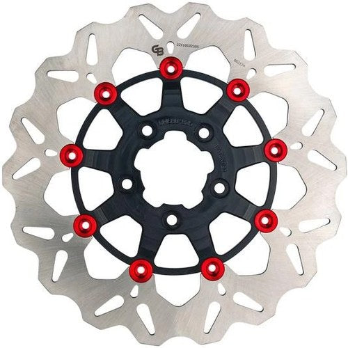 GBrakes Floating Wave Brake Rotor 11.5" Front Black/Red #GBDU077 Harley Davidson