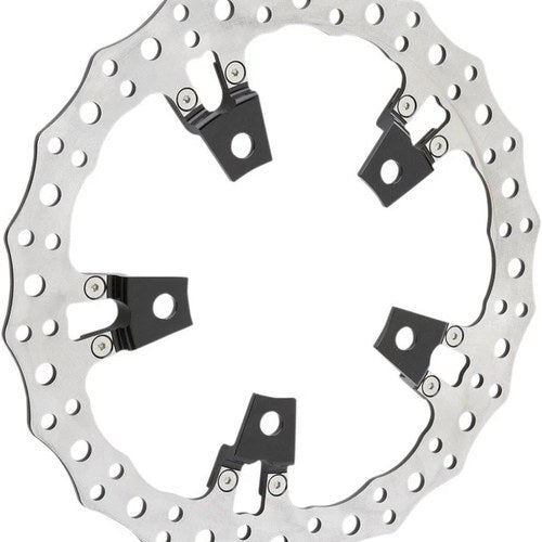 Arlen Ness Jagged Floating Brake Rotor 14" Front Right Black/Silver #02-951