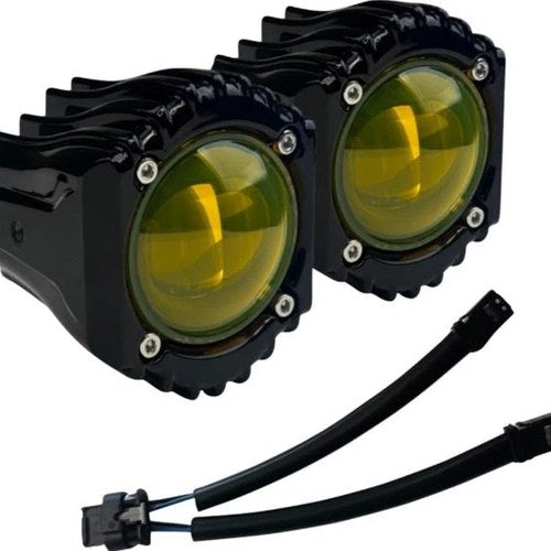 Custom Dynamics Shark Demon LED Fog Lights Gloss Black/Yellow #SD-FOG-4Y