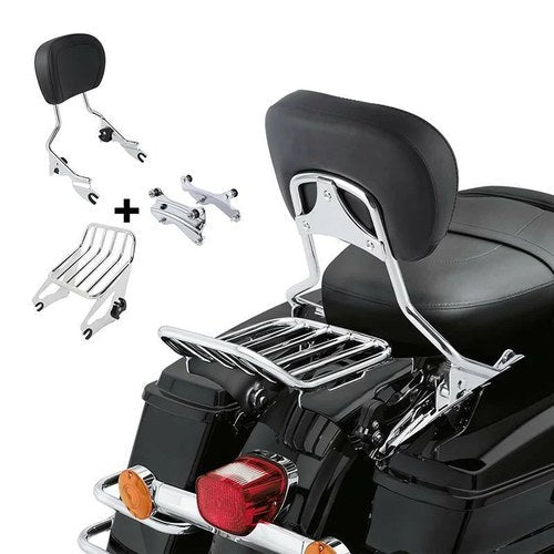 Sissy Bar Backrest Luggage Rack Docking Fit For Harley Road King Glide 2014-2024