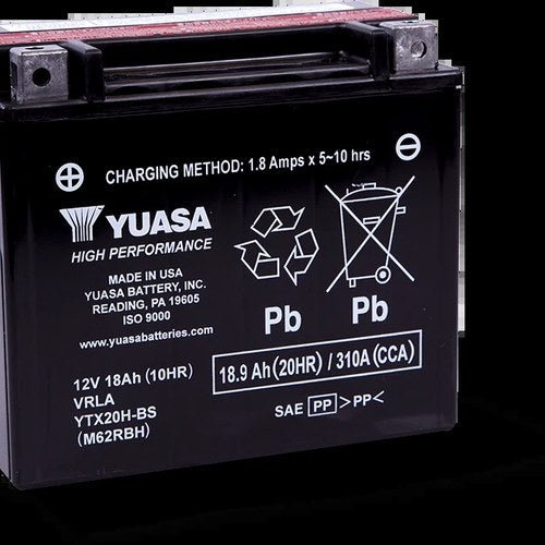 Yuasa For YTX20H-BS High Performance Agm 12 Volt Battery (Bottle Supplied)