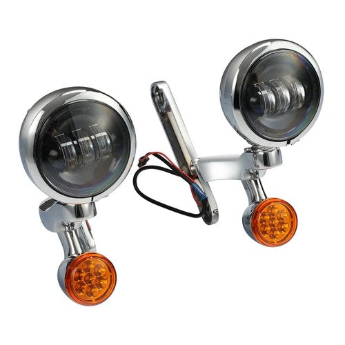 Auxiliary Fog Passing Light Turn Signal Brackets Fit For Harley Street Glide 14+