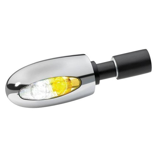 Kuryakyn 2556 BL 1000 PL Series Bar-End Chrome Front Indicator Light